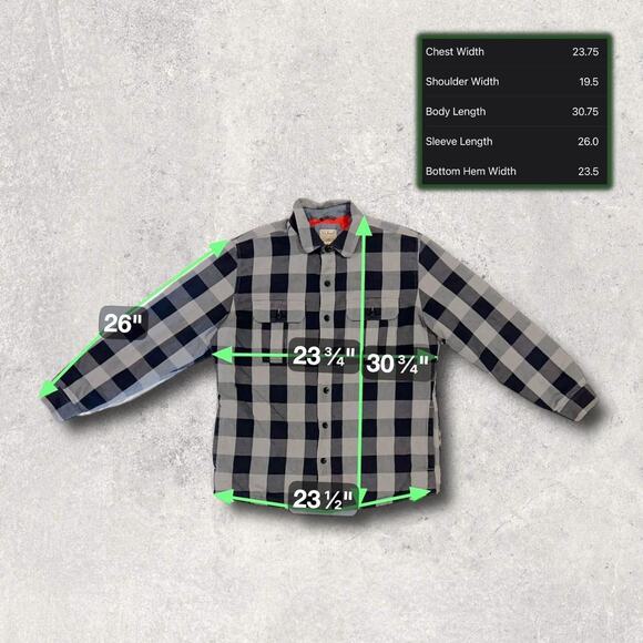 ★ L.L. Bean (Black & Gray) Plaid Button Down Flannel Shacket ★ - Picture 5 of 7